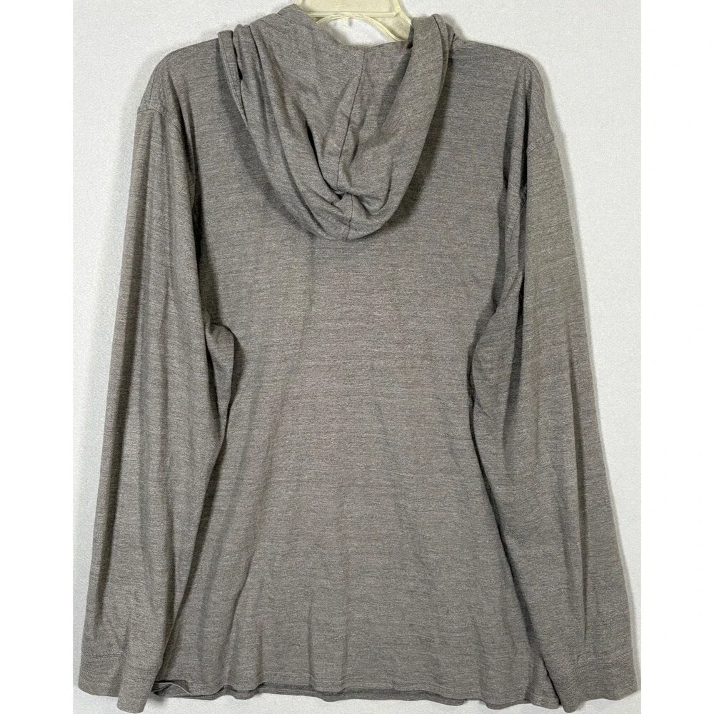 The North Face Henley Hoodie Mens XL Gray Button Placket Hooded Pullover